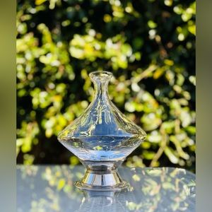 Franmara Orbital glass wine decanter w/ silver plated base